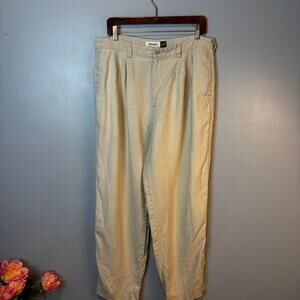 Gap Dress Casual Pants 100% Linen Relaxed Fit Men's Size 35/34